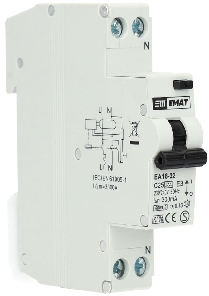 EMAT aardlekautomaat C25 1P+N 300mA Type A (85006021)