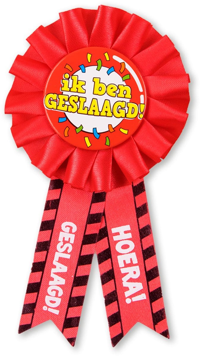 BTH - Rosette - Geslaagd - Versiering - Feest - Rozet - Versiering - Verkeersbord - Button - Graduation