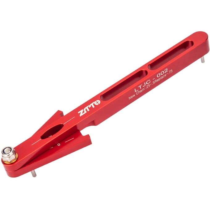 MTB-fietskettingslijtage-indicator Fietskettingcontrole Fietskettingmeter rood
