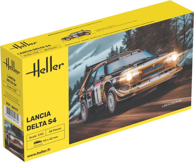 Heller Modelbouwpakket Auto - 80177 Lancia Delta S4 - Italiaanse Sportauto Plastic - 1:43 - Modelbouw