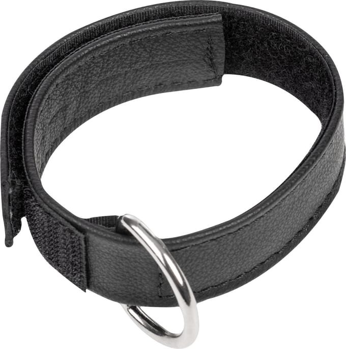Rimba - Leren Cockstrap met Klittenband - Zwart