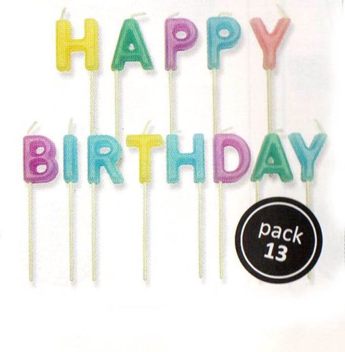 PME Kaarsen Happy Birthday Pastel set/13