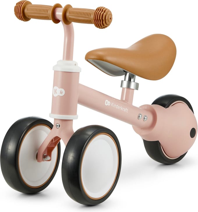 Kinderkraft CUTIE Driewieler Loopfiets – Vanaf 1 jaar – Lichtgewicht 1,8 kg – Lichtroze