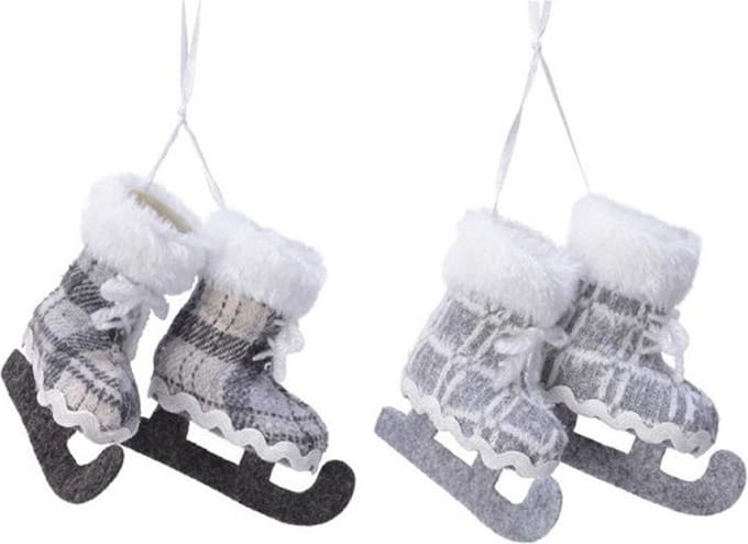 Decoris Kersthanger schaatsen 3,5x7x7cm 2 paar schaatsen