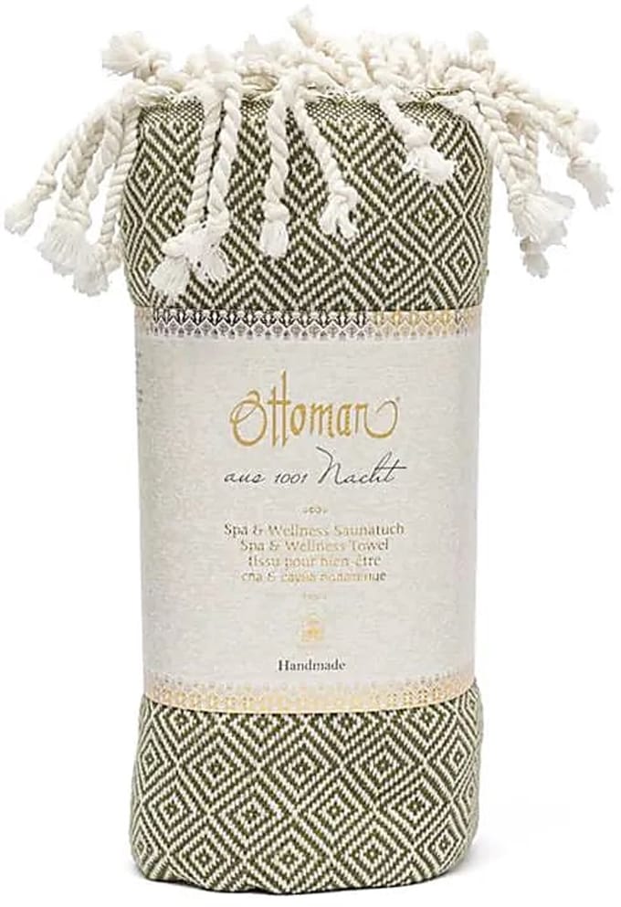Ottoman hamamdoek olijfgroen -190 cm x 90 cm