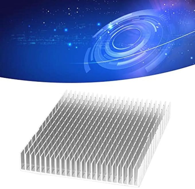 Aluminium Koellichaam voor CPU en Versterker - Heatsink 150x120x20mm