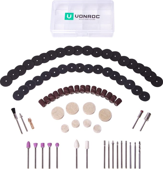 VONROC Roterende multitool accessoire set – 100 stuks – Universeel