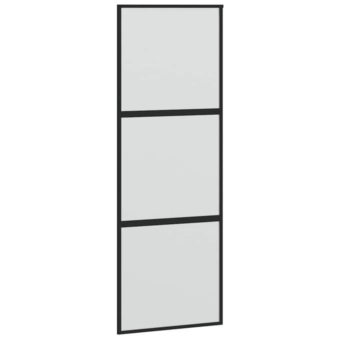 vidaXL - Schuifdeur - 76x205 - cm - gehard - glas - en - aluminium - zwart