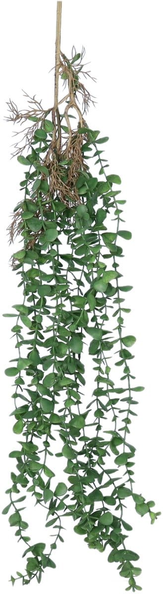 Bellatio Design Kunstbloem/kunsttak Eucalyptus hangend - 97 cm - groen - kunst hangplanten