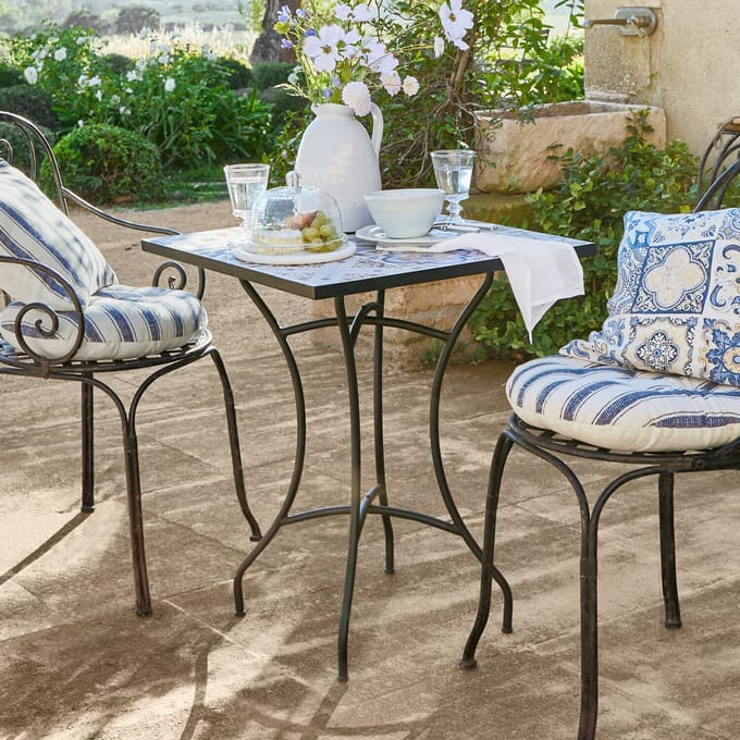 LOBERON Tafel Céligny zwart/beige/blauw