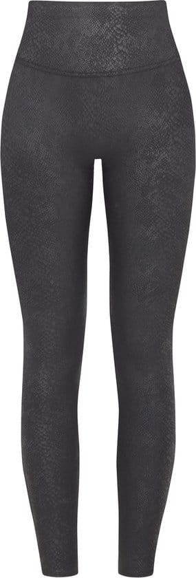 Spanx - Maat L - Faux Leather Leggings Foil Snake Print - Kleur Zwart