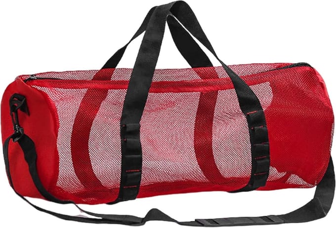Duiktas Mesh - Strandtas Roltas - Watersport Uitrusting - Waterdicht Ritsvak - 10 Liter - Rood