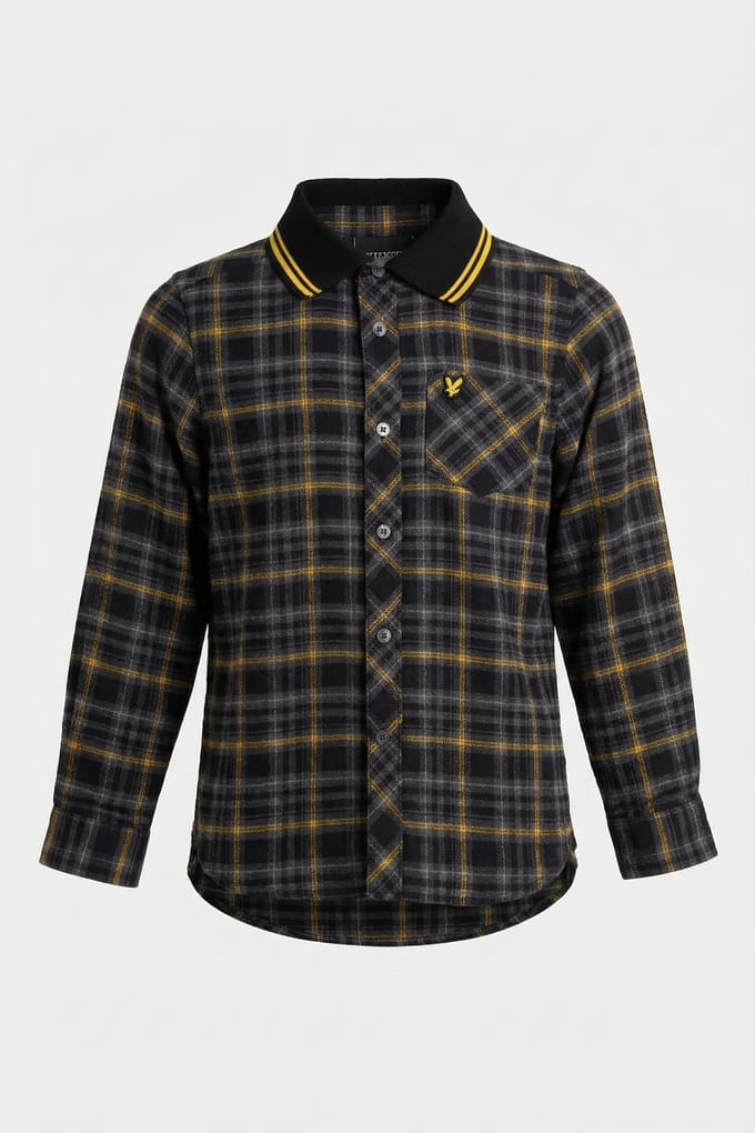 Lyle & Scott Tartan Shirt Jet Black Größe: 7/8 | Hemden Outlet | kids | Schwarz