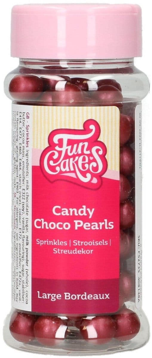 FunCakes Candy Choco Parels - Large - Bordeaux - 70g - Eetbare Taartdecoratie