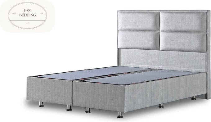 Boxspring Block zonder matras Grijs 80x190