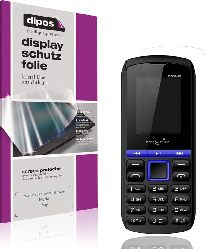 dipos – 4x Beschermfolie geschikt voor Myria Play | Krasbestendige & heldere Screenprotector Ultra-Thin