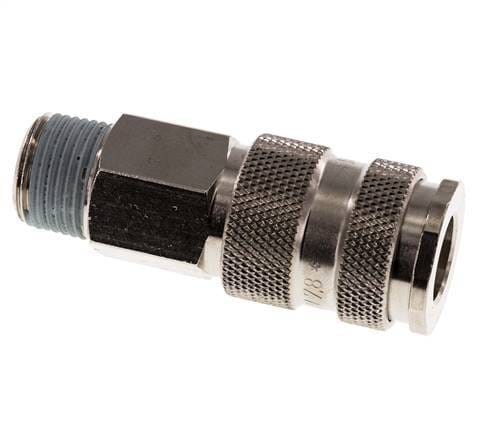 Gehard staal DN 7.8 Luchtkoppeling Snelkoppeling R 3/8 inch Buitendraad - CLS7-M-STN-BL-038