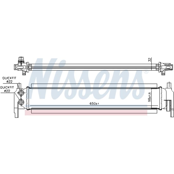 Lage-temperatuurRadiator, laadluchtRadiator NISSENS 65318