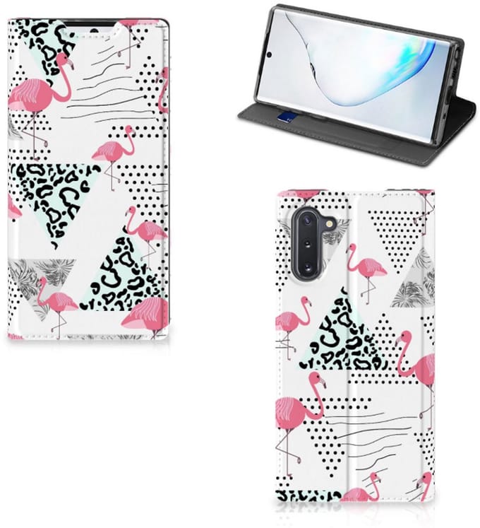 Book Case voor Samsung Galaxy Note 10 Hoesje maken Flamingo Triangle