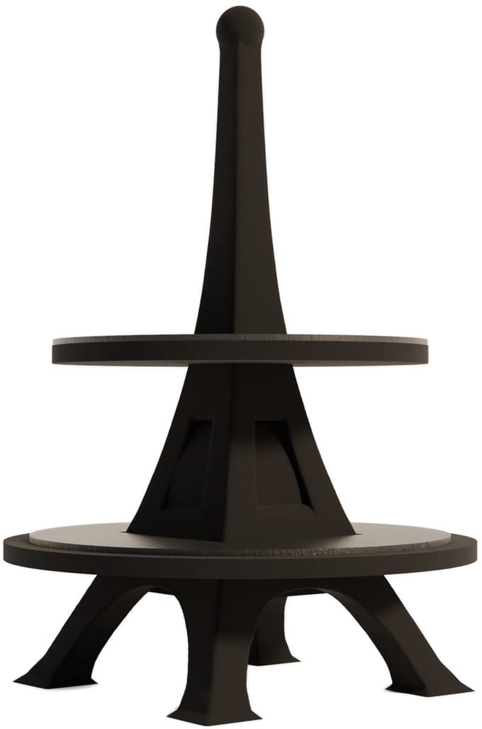 Fiastra La Tour Eiffel Etagere - 2-laags - Mat Zwart - Ø 30 cm