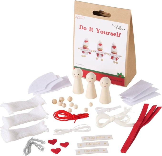 DIY-set voor het zelf maken van versieringen, 3 poppetjes