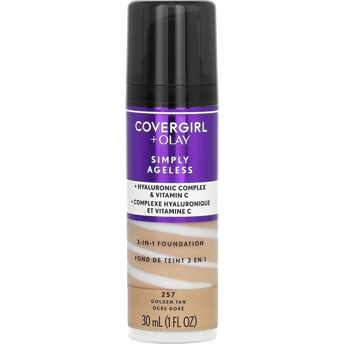 Olay Simply Ageless, 3-in-1 Foundation, 257 Golden Tan, 30ml(1 fl oz) black