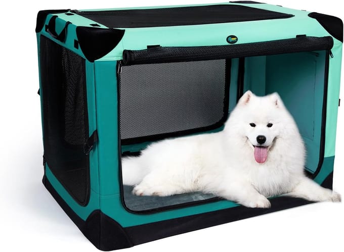 Opvouwbare Hondentransportbox met Vier Deuren voor Middelgrote Honden