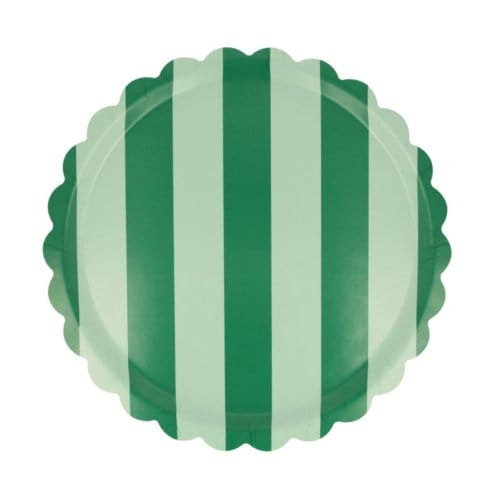 Meri meri kerst - dienblad, 30,8 x 30,8 cm, groen & mint strepen