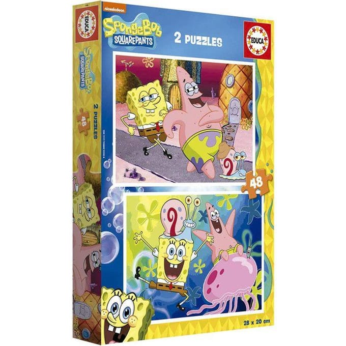 Puzzel Educa SpongeBob - Set van 2 - 48 stukjes - Meerkleurig