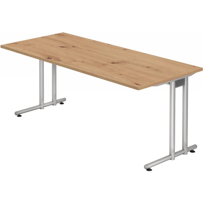NANO 19 S | Bureau - 180 x 80 Essen-Eik/Zilver