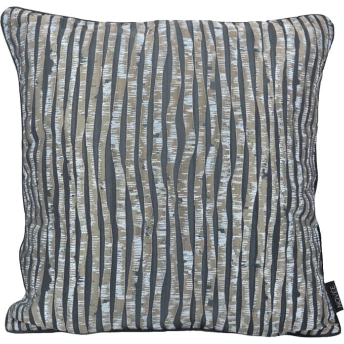 Silver Lines Kussenhoes | Jacquard / Polyester | 45 x 45 cm | Zwart / Zilver