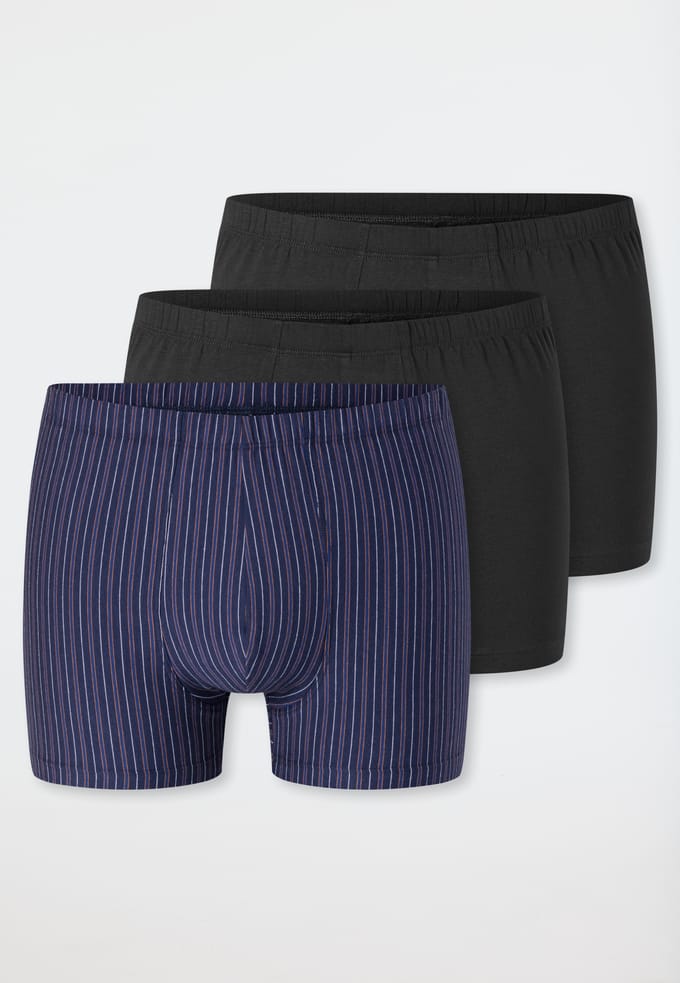 Schiesser 3PACK Shorts Trunk - 95/5 Essentials Onderbroek - blauw, zwart