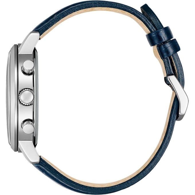 Citizen CA7069-16A Horloge - Leer - Blauw - Ø 41 mm