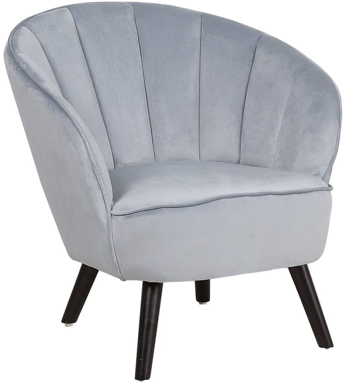 DALA - Fauteuil - Lichtgrijs - Fluweel