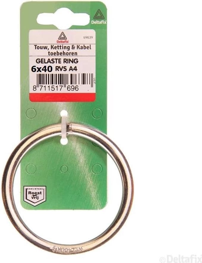 Gelaste ring 6x40mm RVS
