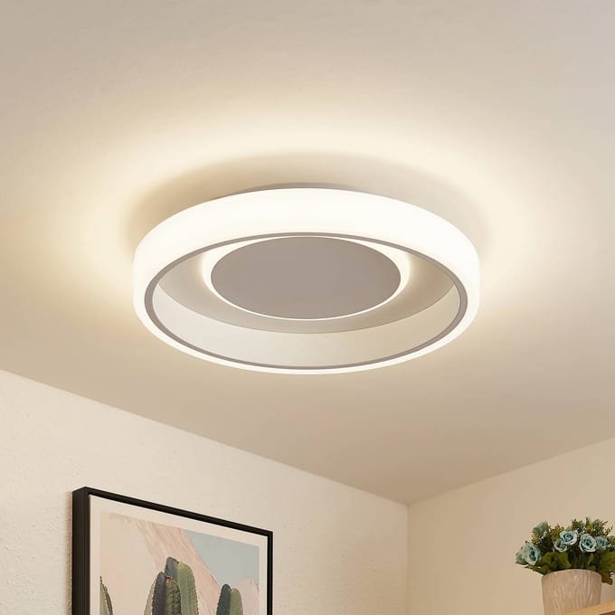 Lindby LED plafondlamp Wikani, wit, RGB, CCT, dimbaar
