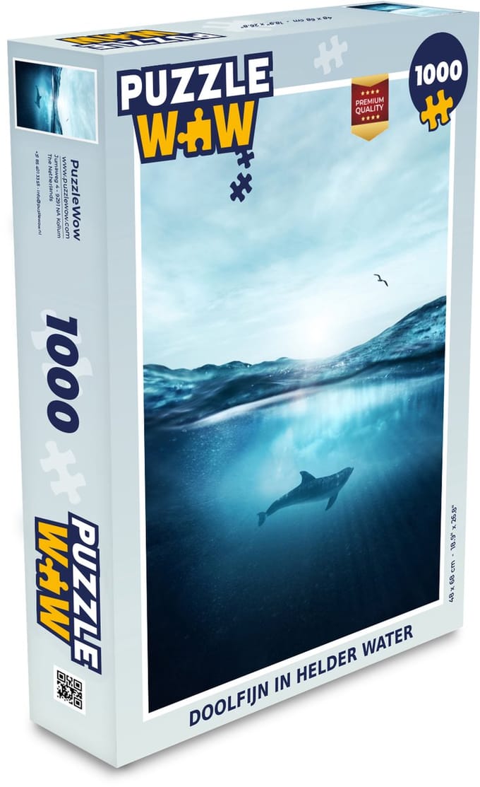Puzzel Doolfijn in helder water - Legpuzzel - Puzzel 1000 stukjes volwassenen