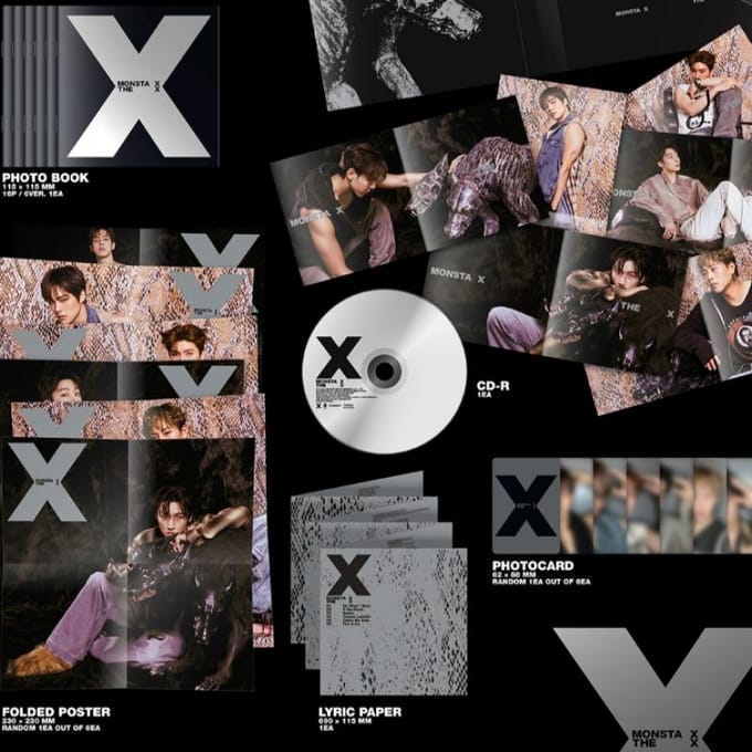 Selecteer POB DIGIPACK Ver MONSTA X 13E MINI-ALBUM THE X No POB Random black