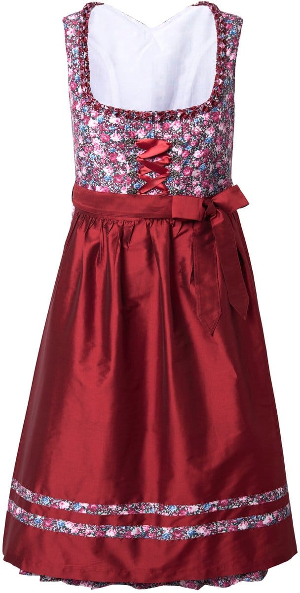 Ulla Popken - Dames - Midi-dirndl vetersluiting carréhals mouwloos - Salsa - Maat 60