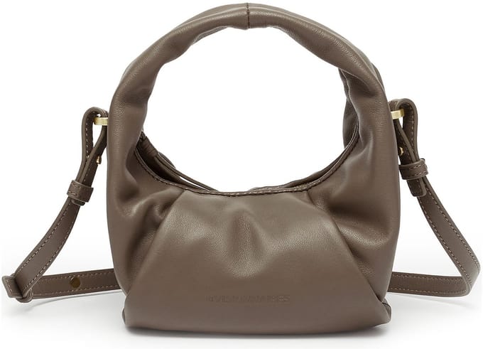 LES VISIONNAIRES Greta Mini Essential Handtas Leder 23 cm - Dames - taupe brown