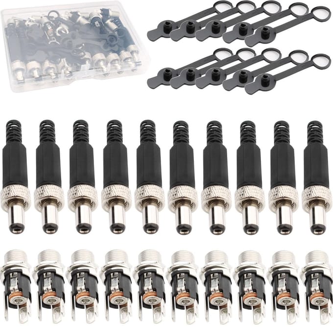 Allecto - RUNCCI-YUN 10PCS DC Power Connector 5.5 x 2.5mm - Waterdichte Barrel Jack Adapters voor CCTV