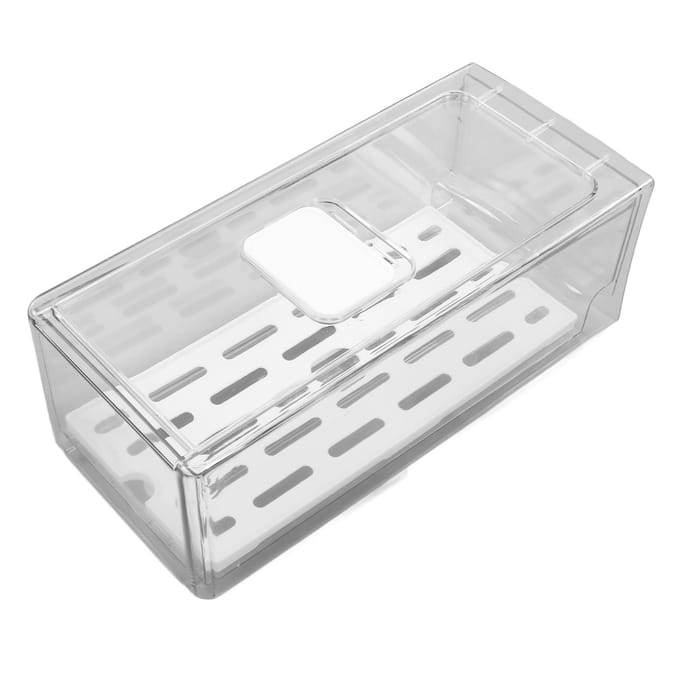Opbergdoos voor de koelkast met afdruipplaat Fruitopbergcontainer Bewaardozen white