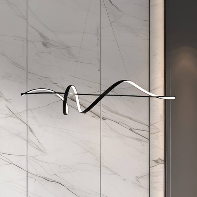 Milagro Lighting LED hanglamp Sash, metaal, zwart, 4.000 K