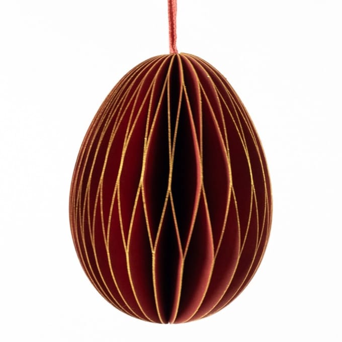 Papieren honeycomb ei burgundy