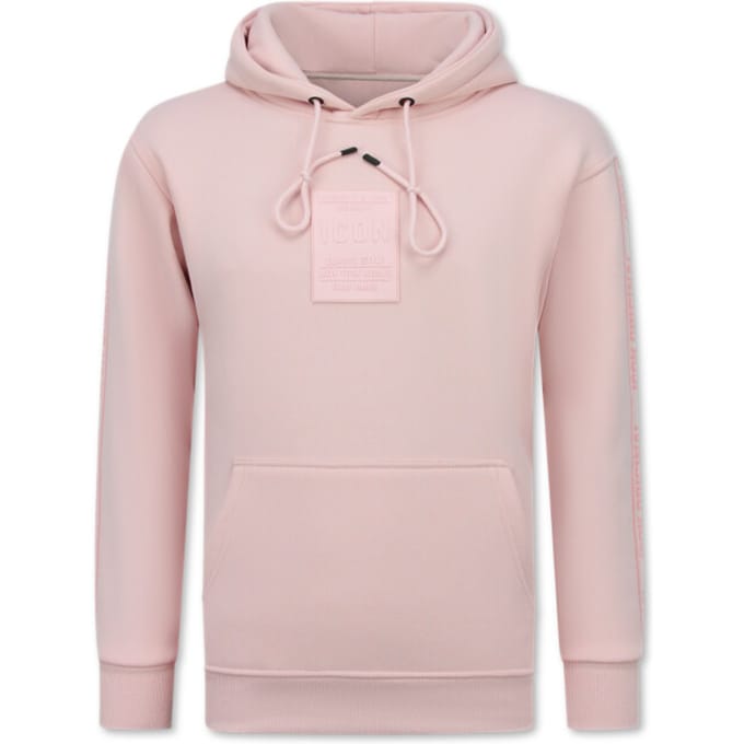Oversized Hoodie Heren met Capuchon - Trui Heren ICONS Basic - Dik Geweven Sweater Heren - 5808 - Roze