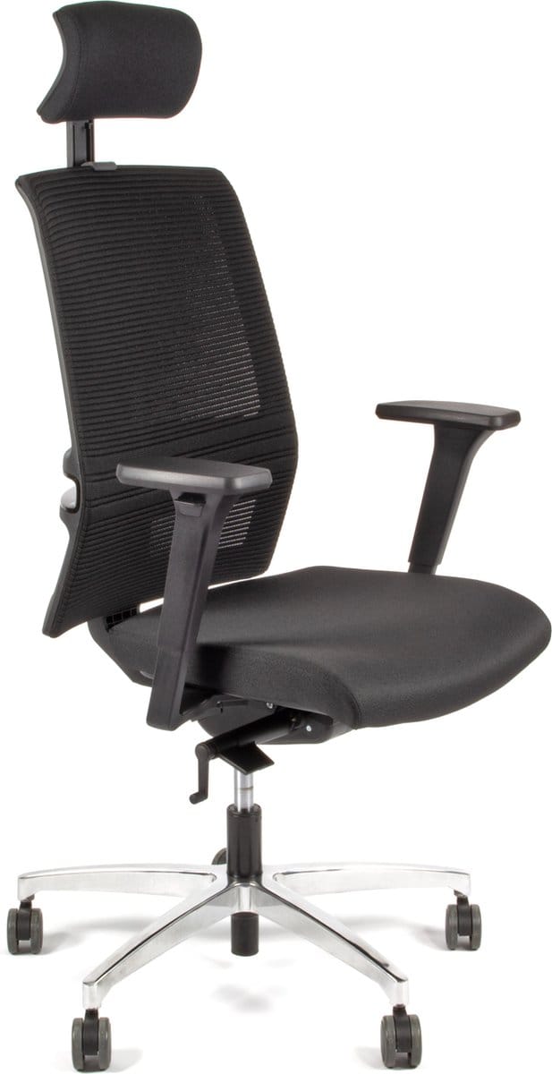 Linea bureaustoel Omnia 01/PT - ergonomisch EN1335 - met hoofdsteun - multi verstelbaar - max. draagvermogen 110kg - zwart