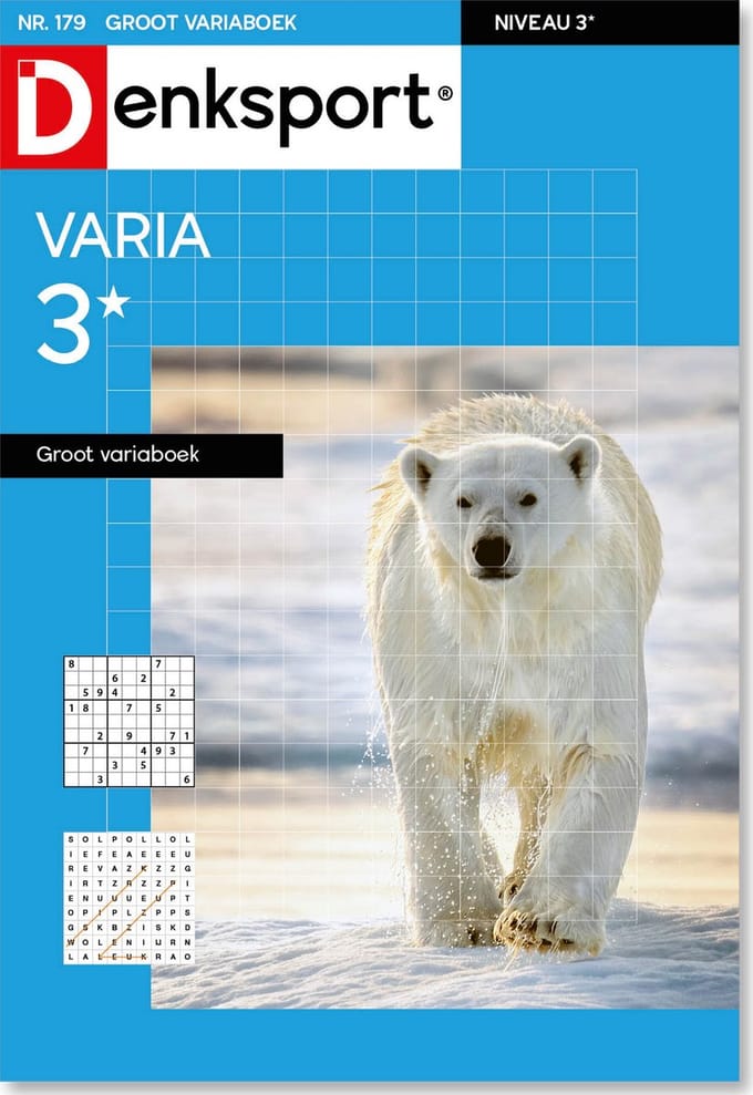 Denksport Puzzelboek Varia 3* groot variaboek, editie 179