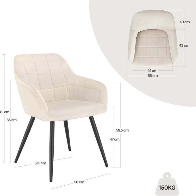 Eetkamerstoel set van 6 – - Wit - Novihome