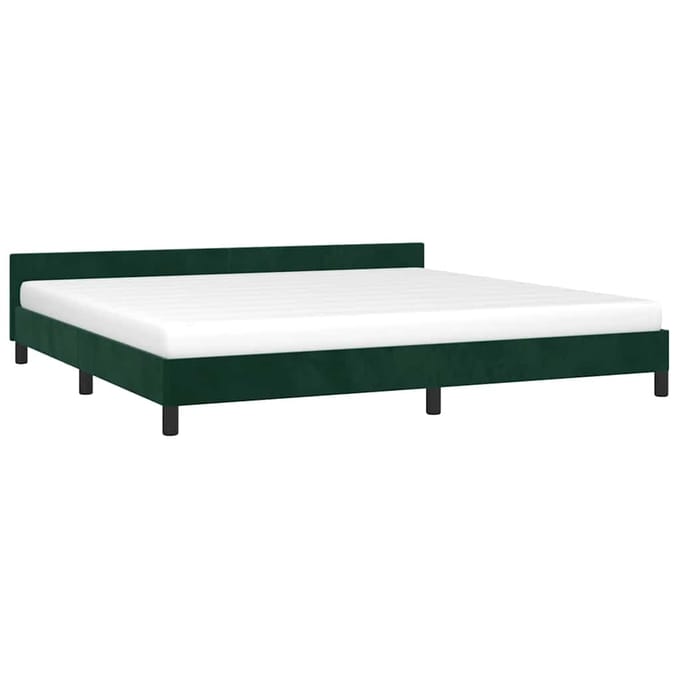 vidaXL - Bedframe - zonder - matras - 200x200 - cm - fluweel - donkergroen