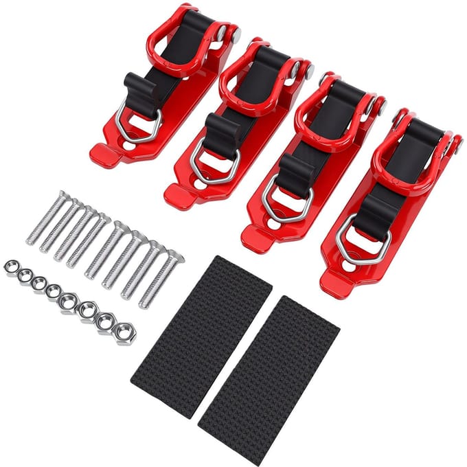 Heavy Duty Metaal Rubber Schepbevestigingskit Metaal Rubber Klem Montagebeugels Kit voor Technische Voertuigen Trailers Off red